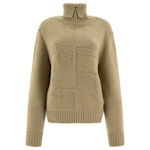 BURBERRY Patchwork Knit Turtleneck Sweater Women GREEN Sweaters & Knitwear